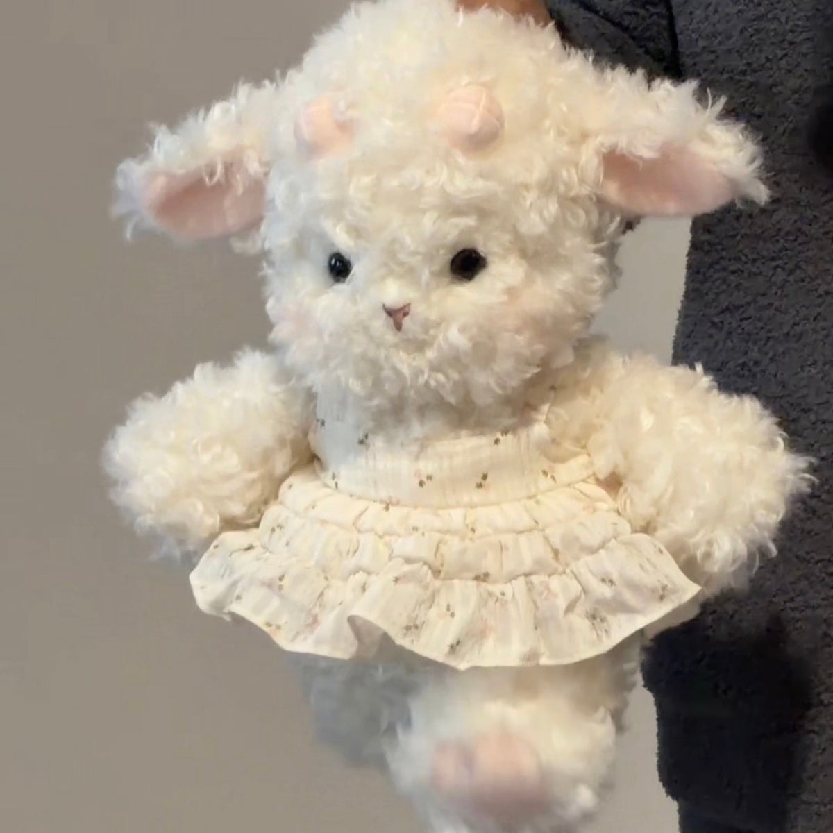 Running Curly Lamb Stuffed Animal