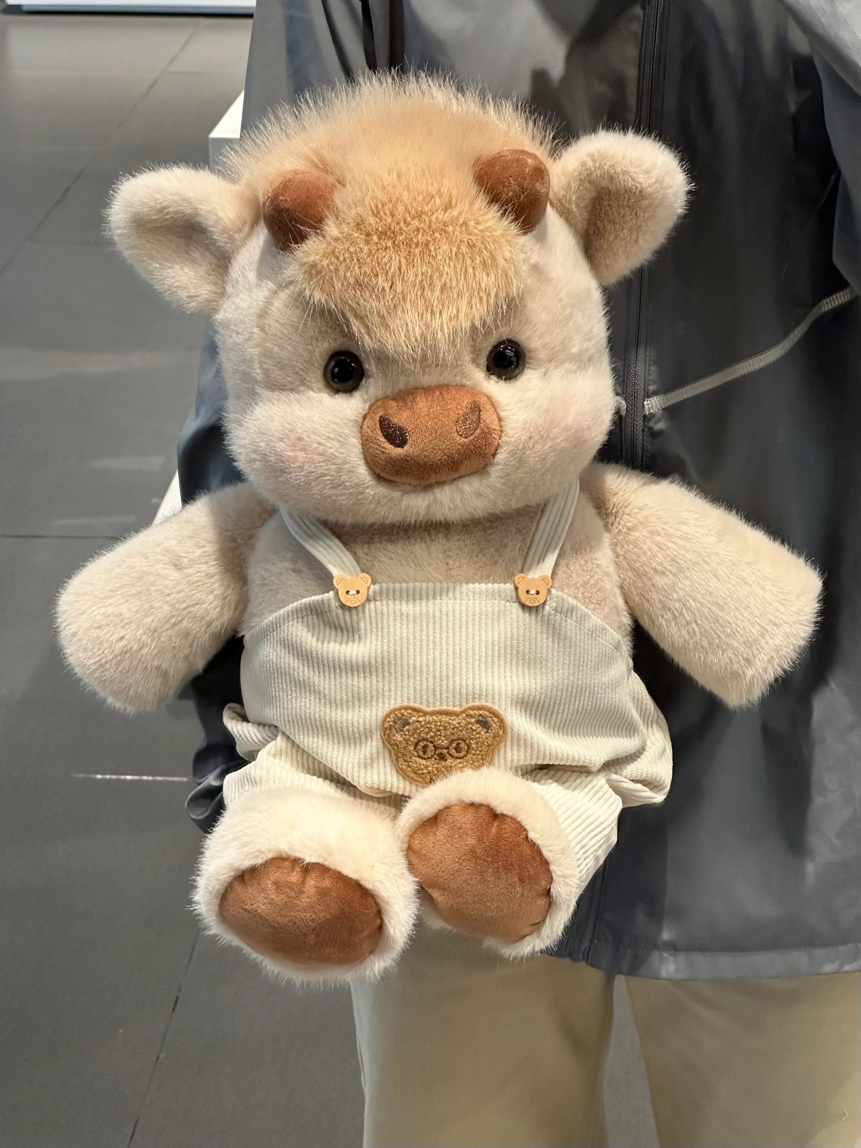 Cream Teddy Plushie Overalls (Outfit Only)