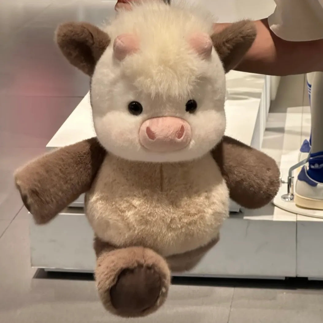 Cute Running Scottish Highland Cow Stuffed Animal