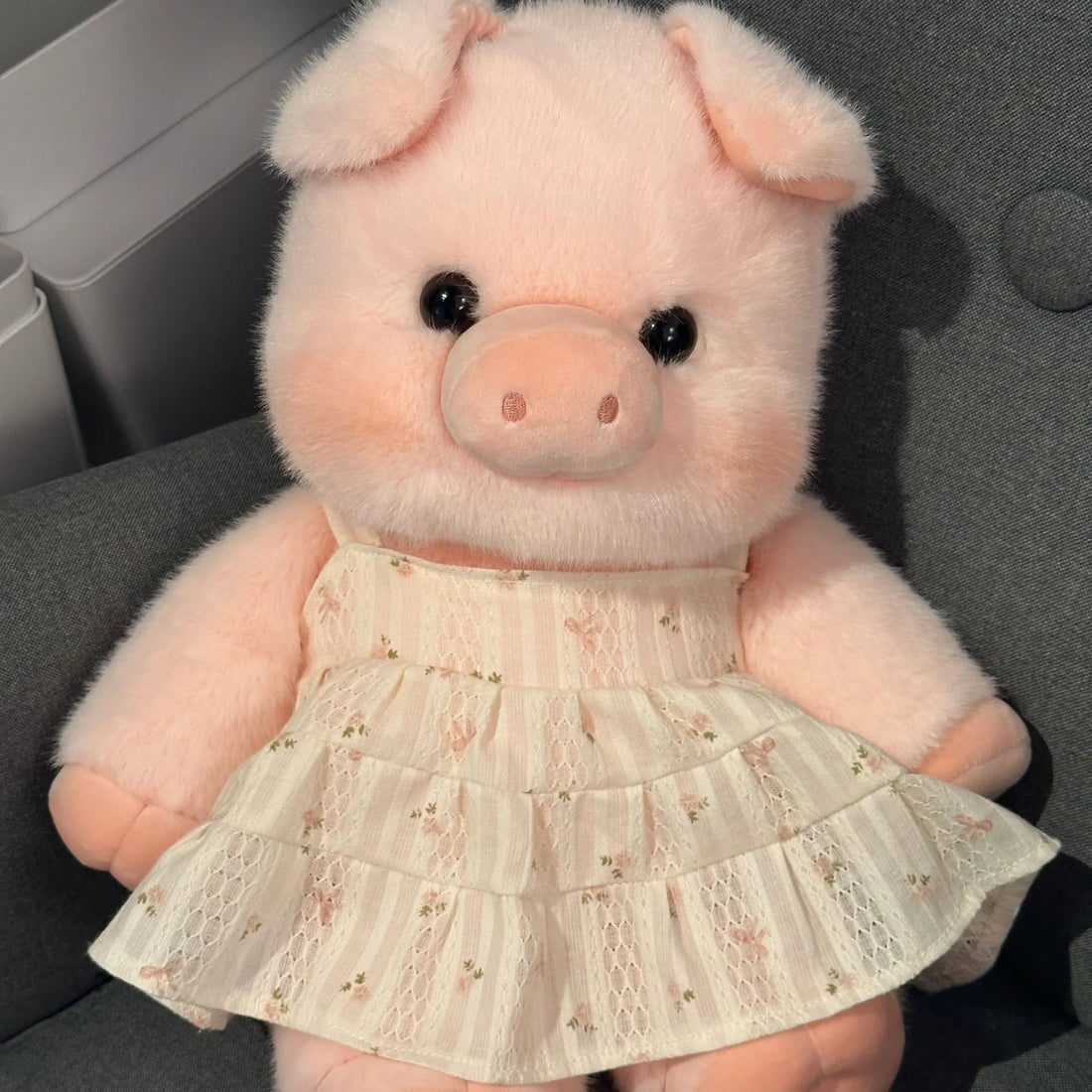 Zartes Blumen-Spitzen-Plüschkleid (nur Kleid)