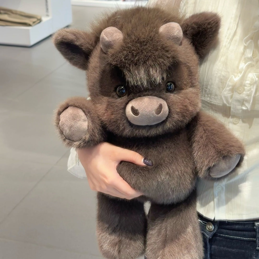 Running Scottish Highland Cow Stuffed Animal